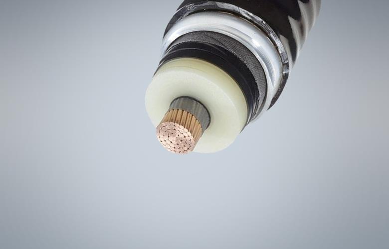 38/66 (72.5) KV Single core cable with copper Conductor, XLPE insulated copper screen and HDPE sheath.