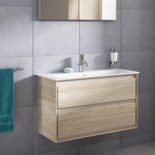 White Furniture Unit with 1 drawer for basin-CONNECT AIR